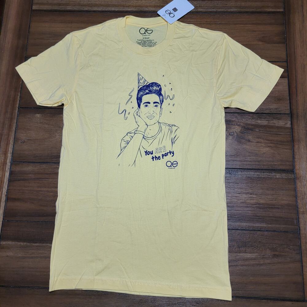Queer Eye Yellow Unisex Tee "You Are The Party" - Size XS NWT